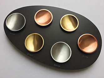 Granite Porcelain Seder Plate with multicolor metal trays W118