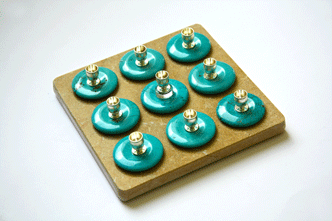 Large Turquoise and Jerusalem Stone Chanukiah 