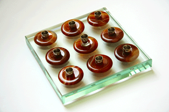 Large Cornelian and Glass Chanukiah 